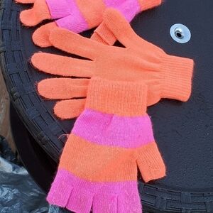 Tangerine and Pink Stretch Gloves 2 Piece